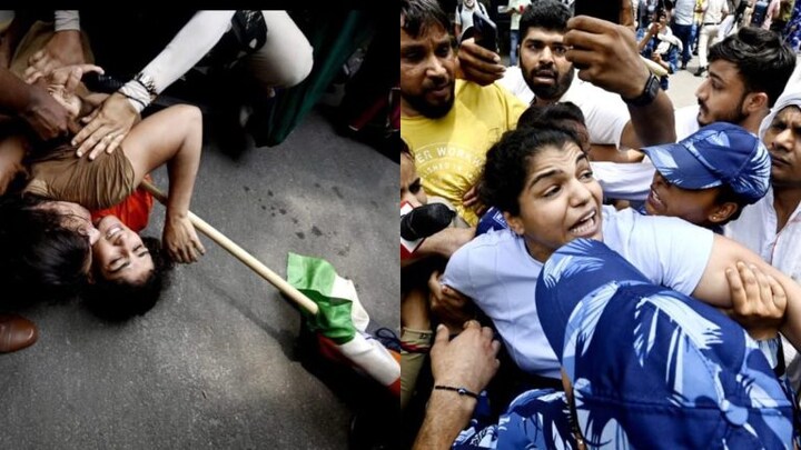 महिला पहलवानों को जबरदस्ती ऐसे घसीटते हुए ले गई पुलिस, बृजभूषण सिंह के खिलाफ प्रदर्शन खत्म? UP Tak