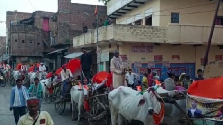 बांदा: जब दुल्हन को लेने बैलगाड़ी पर सवार होकर निकला दूल्हा, पुराने जमाने की आई याद UP Tak