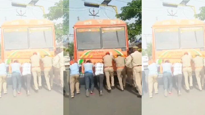 बस्ती में रोडवेज बस हुई फेल! धक्का लगाते दिखे लोग, अखिलेश यादव ने बताया ऐसा क्यों हुआ UP Tak