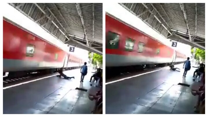 शाहजहांपुर: 100 से अधिक की स्पीड से दौड़ रही ट्रेन से गिरा और फिसलते हुए खड़ा हो गया, देखिए UP Tak