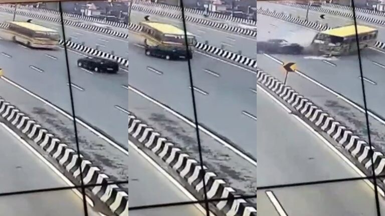 गाजियाबाद में बड़ा हादसा, स्कूल बस और कार आपस में टकराई, 6 लोगों की मौके पर ही मौत UP Tak