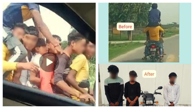 OMG! फर्राटा भरती बाइक पर सवार थे 7 लोग, पुलिस ने काट दिया इतने का चालान, हमेशा याद रहेगा UP Tak