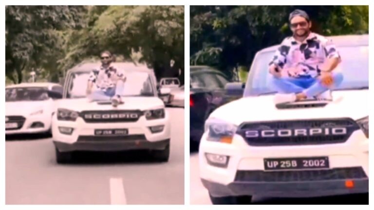 स्कॉर्पियो से कर रहे स्टंट का हुआ वीडियो वायरल, पुलिस ने काटा इतने का चालान कि हो गई बुरी हालत UP Tak