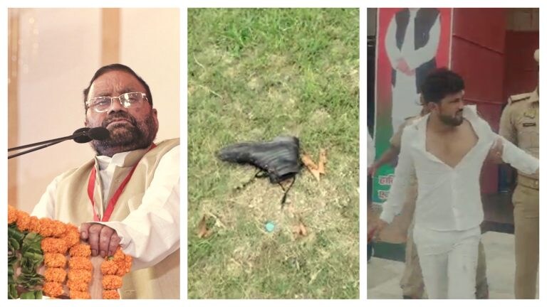 स्वामी प्रसाद मौर्य पर फेंका गया जूता, सपा OBC महासम्मेलन में शामिल होने आए थे UP Tak