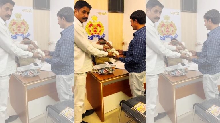 नोएडा में थाना प्रभारी के सामने ही गड्डियों का लेन-देन! अंदर की कहानी पता चली तो हुआ ऐक्शन UP Tak