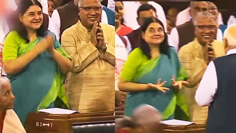 पीएम मोदी को देख मेनका गांधी ने संसद में दिया ऐसा एक्सप्रेशन, वायरल हो रही ये तस्वीर UPTak
