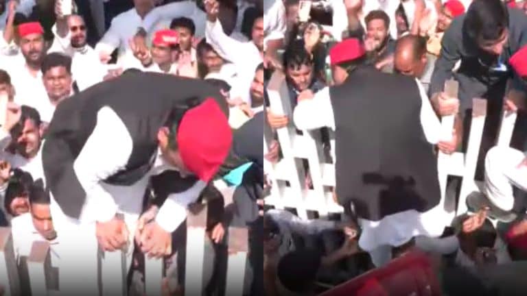 JPNIC के गेट पर LDA ने लगाया ताला, तैनात थी फोर्स पर अखिलेश चढ़ कर फांद गए गेट, देखिए UP Tak