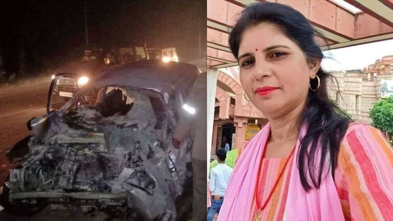 अमरोहा में एक्सीडेंट के बाद कार में लगी आग, बीजेपी नेत्री की दर्दनाक मौत UP Tak
