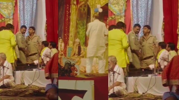 आगरा: रामलीला में सीताहरण देख पुलिसवाले को आया गुस्सा, मंच पर चढ़कर रावण को ही मारने लगा आगरा: रामलीला में सीताहरण देख पुलिसवाले को आया गुस्सा, मंच पर चढ़कर रावण को ही मारने लगा