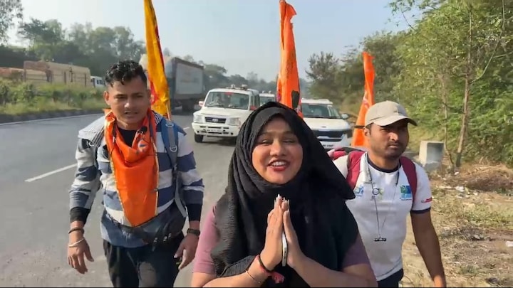 भगवा झंडा लेकर मुंबई से अयोध्या के लिए पैदल निकलीं शबनम शेख, वीडियो हो रहा वायरल UP Tak