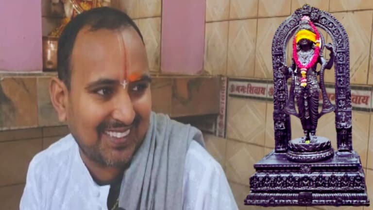 रामलला की मूर्ति से निकल रही दिव्य आभा! आरती करने वाले आचार्य विट्ठल पांडेय को क्या-क्या दिखा UP Tak