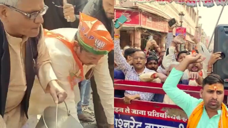 वाराणसी में जिस चौराहे पर खड़े हुए राहुल गांधी, वहां गंगा जल लेकर पहुंचे भाजपाई, फिर ये किया Varanasi
