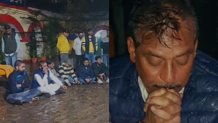 लखीमपुर खीरी के BJP विधायक ने भीगते हुए कोतवाली में दिया धरना, ठंड से लगे कांपने, वजह जानिए Lakhimpur News