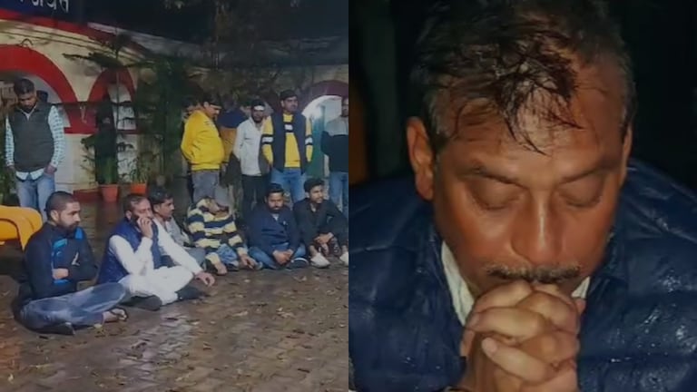 लखीमपुर खीरी के BJP विधायक ने भीगते हुए कोतवाली में दिया धरना, ठंड से लगे कांपने, वजह जानिए Lakhimpur News