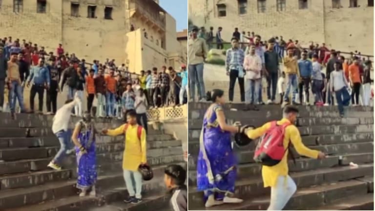 'ए भौजी होली है' कहकर वाराणसी के मणिकर्णिका घाट पर युवती और युवक से अभद्रता, वीडियो वायरल Varanasi