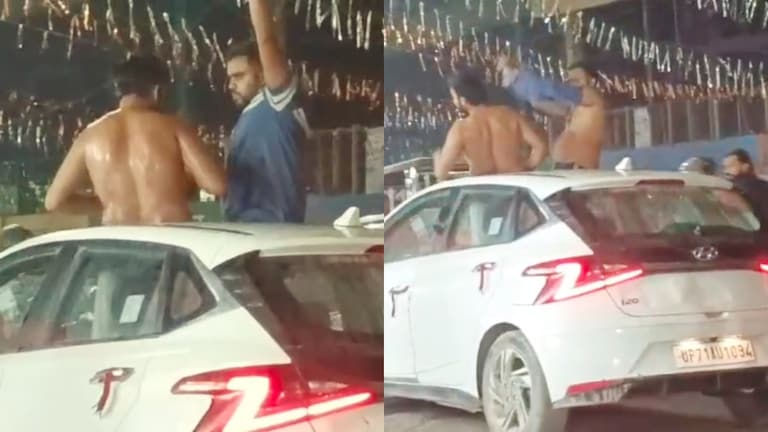 सड़क पर अर्धनग्न हो एक-दूसरे को नहला रहे थे शराब से, प्रयागराज पुलिस ने सारा नशा उतार दिया Prayagraj