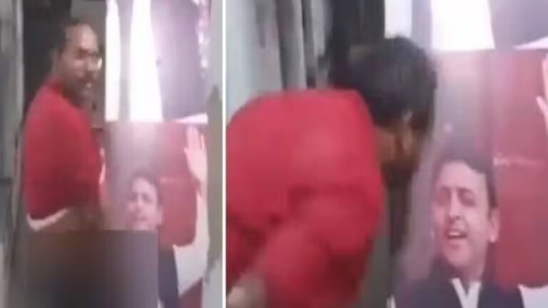 वाराणसी में अखिलेश यादव के पोस्टर पर युवक ने किया शर्मनाक हरकत, वीडियो वायरल होते ही पुलिस ने लिया एक्शन UP Tak