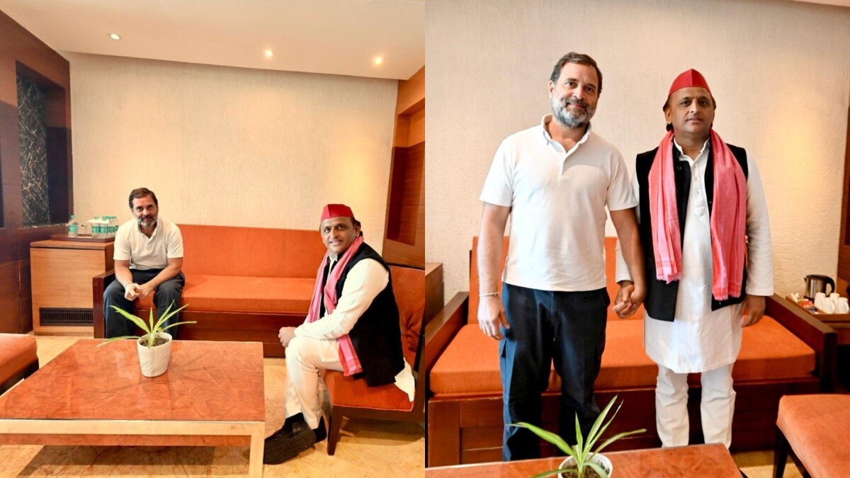 Samajwadi Party chief Akhilesh Yadav and Congress leader Rahul Gandhi 