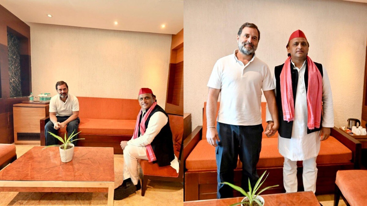 गाजियाबाद में अखिलेश यादव से मिले राहुल गांधी ने अमेठी से चुनाव लड़ने को लेकर अब ये बोल दिया Samajwadi Party chief Akhilesh Yadav and Congress leader Rahul Gandhi