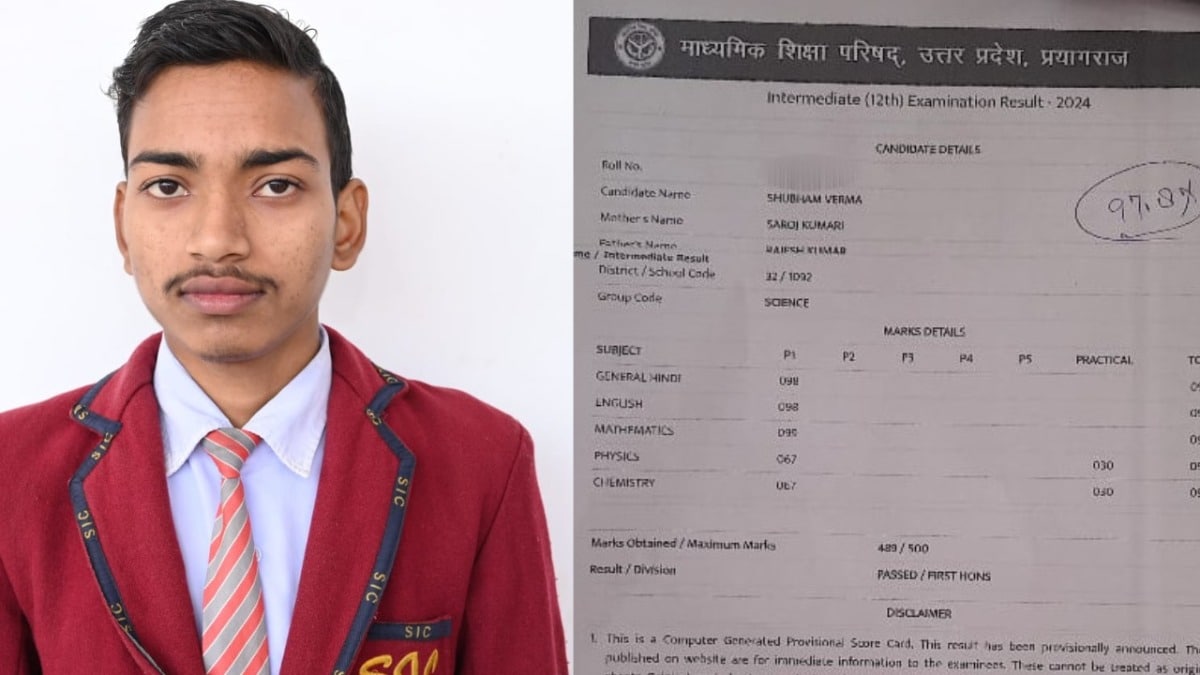 UP Board Result 2024 Topper: 12वीं के टॉपर शुभम की मार्कशीट भी देख लीजिए, नंबर देख चौंक जाएंगे up board result
