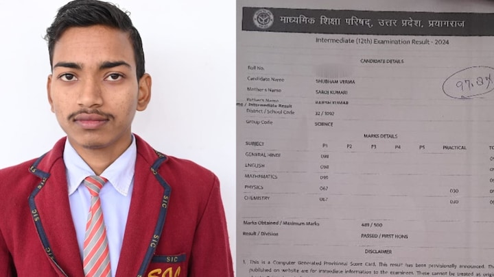 UP Board Result 2024 Topper: 12वीं के टॉपर शुभम की मार्कशीट भी देख लीजिए, नंबर देख चौंक जाएंगे up board result