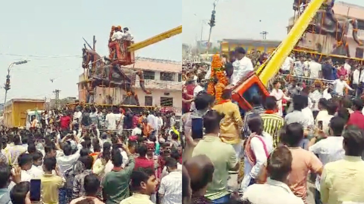 मैनपुरी में महाराणा प्रताप की मूर्ति पर माल्यार्पण कर रहे थे बीजेपी वाले, क्रेन से कांड ही हो गया Mainpuri, Mainpuri News, Samajwadi Party, Maharana Pratap, Maharana Pratap Jayanti, BJP, UP News, Viral Video, UP News