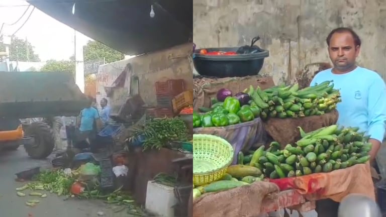 मुरादाबाद में सब्जी बेचने वाले राकेश सैनी की दुकान पर चला बुल्डोजर! बोले- इसी से चलता था घर Moradabad, Moradabad News, Moradabad News Hindi, Moradabad Viral Video, Viral Video, UP Viral, UP Viral News