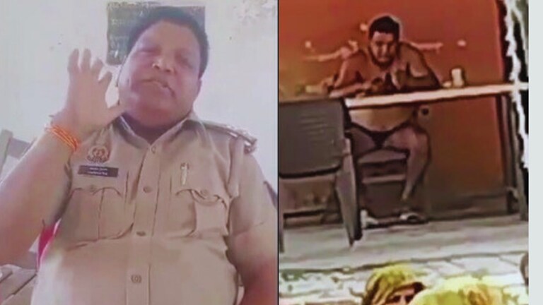 दारोगा रामनिवास यादव रहे इतने बेखबर कि अंडरवियर में बैठे रह गए महिलाओं के सामने! वीडियो वायरल UP Tak