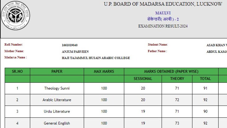 UP Madarsa Board Result 2024: 92% लाकर झांसी के असद ने किया Top, मार्कशीट कर देगी हैरान UP Tak