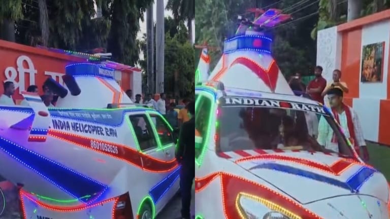 दुल्हन को 'हेलिकॉप्टर' से ले जा रहा था दूल्हा, बीच में मिली पुलिस और कट गया 18 हजार का चालान UP Tak