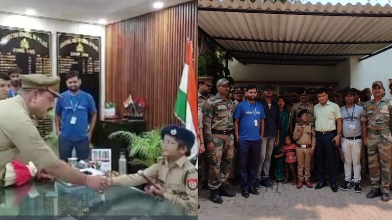 9 साल का प्रभात बना वाराणसी जोन का ADG, जिप्सी में बैठ किया निरीक्षण, ये कहानी दिल छू लेगी varanasi 9 year old IPS OFFICER