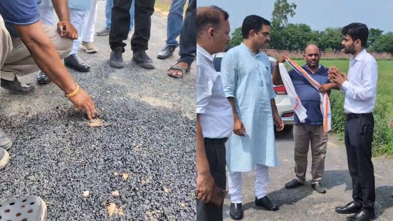 2 करोड़ में किया गया था निर्माण, अब राज्यमंत्री असीम अरुण के सामने हाथों से उखड़ी सड़क, फिर ये हुआ Kannauj