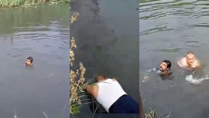 गाजियाबाद : डूब रहा था युवक, लोग बना रहे थे रील, एक कमांडो ने नदी में कूदकर यूं बचाई जान Ghaziabad News