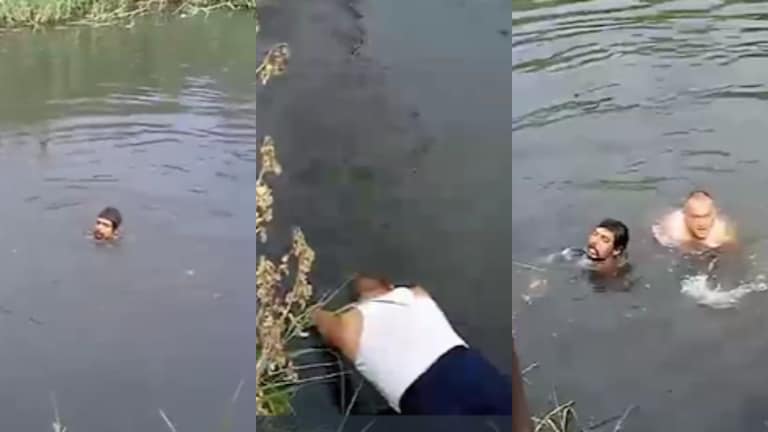 गाजियाबाद : डूब रहा था युवक, लोग बना रहे थे रील, एक कमांडो ने नदी में कूदकर यूं बचाई जान Ghaziabad News