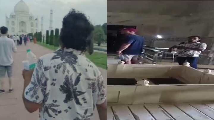 ताजमहल के अंदर मकबरे के पास चढ़ाया गया जल, विनेश और श्याम ने ये क्या किया? Agra Taj Mahal
