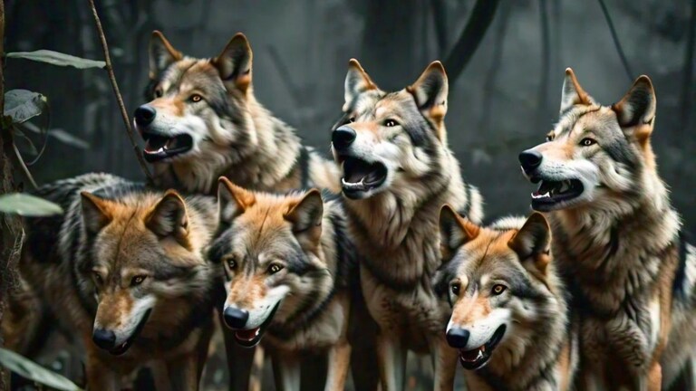 बहराइच में ड्रोन से तलाशी जा रही नरभक्षी भेड़ियों की टोली, मासूमों को ये घर से उठा ले जा रहे सांकेतिक तस्वीर (AI)