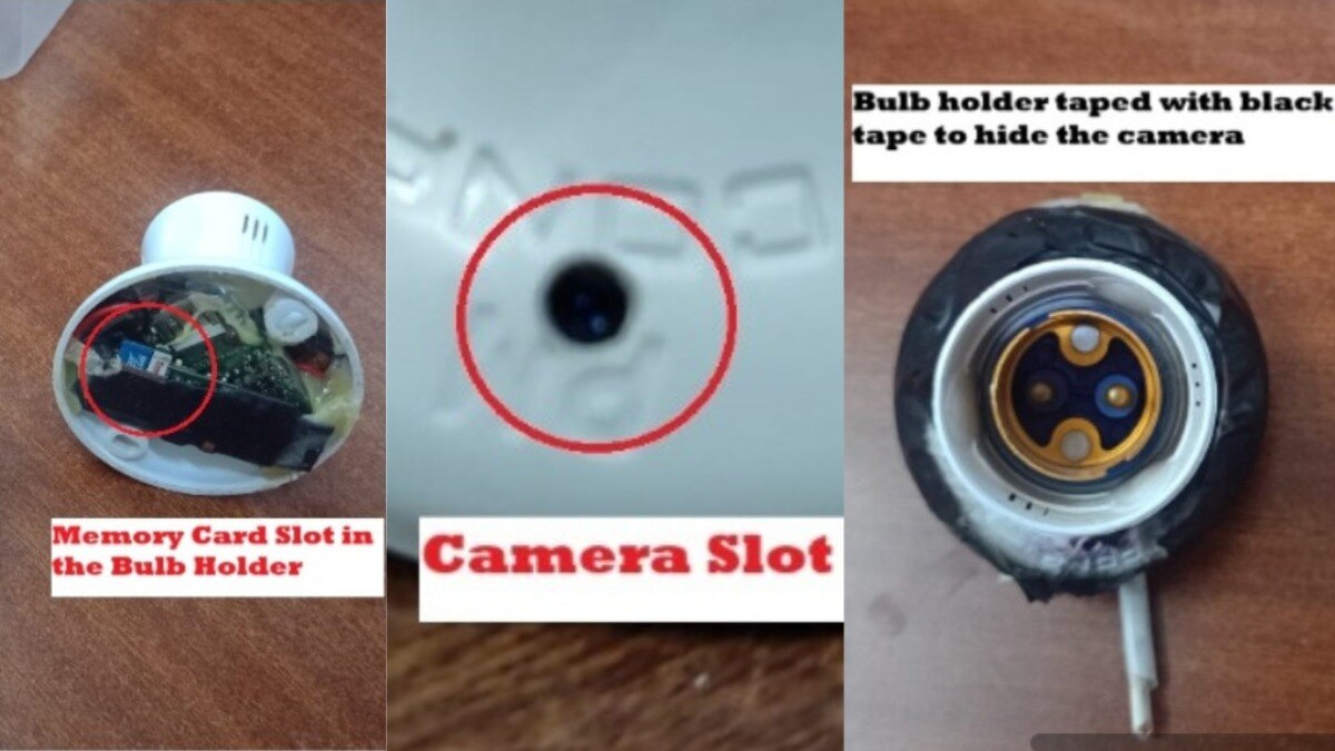 बल्ब होल्डर में करण ने कुछ इस प्रकार फिट किया था कैमरा
