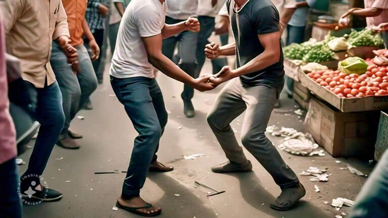 नोएडा में मीट की दुकान पर शाहरुख को चाकुओं से क्यों गोद डाला? तमाशाबीनों ने ये बताया Noida News (Photo: AI)