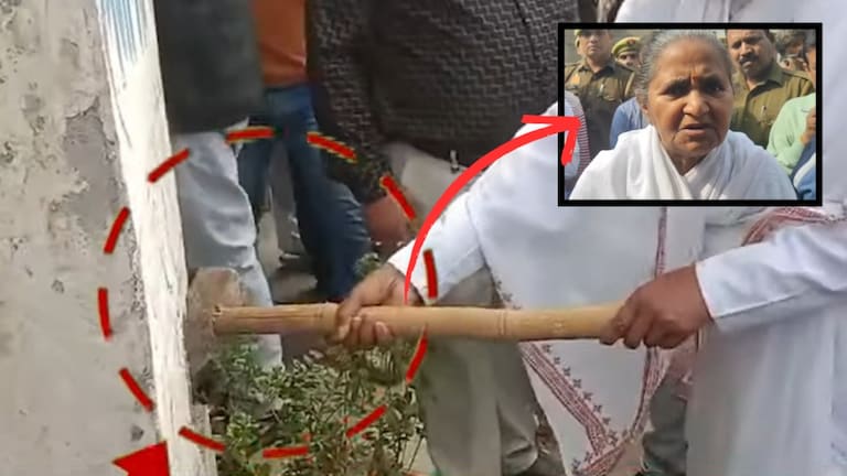 वीडियो: संभल में जिस दुकान पर कपड़े प्रेस करते थे पिता मंत्री गुलाब देवी ने उसपर चलाया हथौड़ा Gulab Devi.