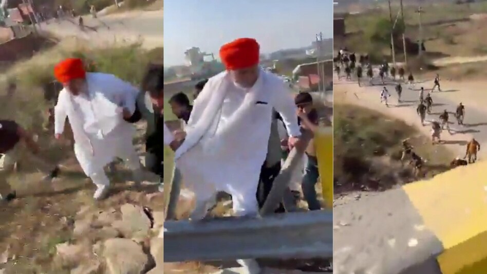 भागते हुए डिवाइडर फांद पुलिस को चकमा देने की फिराक में थे राकेश टिकैत, जानें फिर क्या हुआ? Rakesh Tikait News