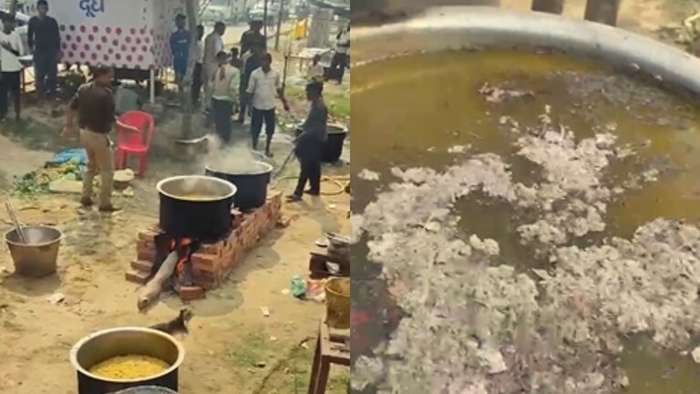 महाकुंभ आने वाले लोगों के लिए बन रहा था भंडारा, पुलिसकर्मी बृजेश तिवारी आए और उसमें मिट्टी डाल दी, अब नप गए Maha Kumbh, Maha Kumbh 2025, Maha Kumbh Viral Video, Kumbh Mela, Kumbh Mela 2025, Kumbh Mela news, Kumbh Mela viral video, Prayagraj, Prayagraj News, Prayagraj Viral News, UP News