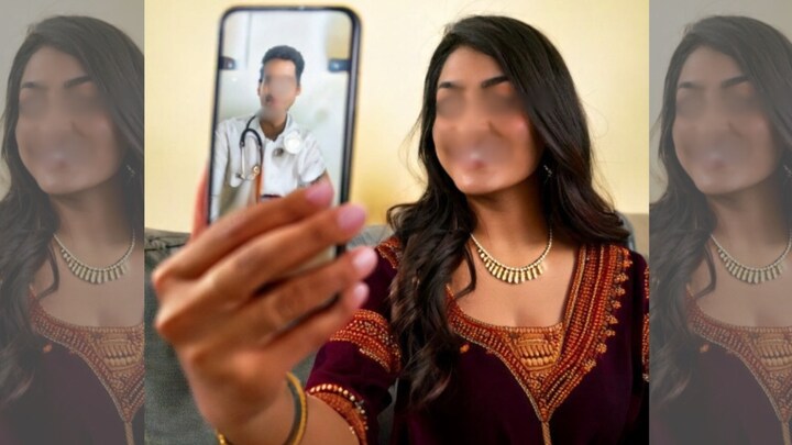 पूजा पांडेय ने मेरे पति का अश्लील वीडियो बनाया, उसको कर रही ब्लैकमेल... लखनऊ की लेडी डॉक्टर पहुंची पुलिस के पास AI generated symbolic image.