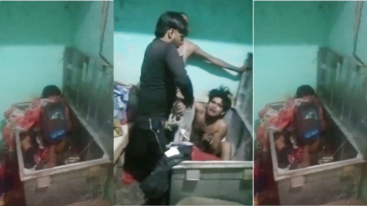 आगरा में रात 1 बजे शादीशुदा युवती के कमरे से आई गैर मर्द की आवाज फिर बक्से से इस हाल में निकला प्रेमी अजय, देखें Video Agra news, Agra viral news, Half naked man in trunk, Man in a trunk in agra, Agra Crime news, man in agra hiding in a trunk of lover, extramaritial affair, UP news, Agra news in Hindi