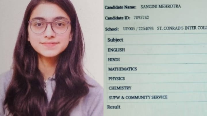 ICSE 12th topper Sangini marksheet: आगरा की 12वीं की टॉपर संगिनी के नंबर और मार्कशीट देख चौंक जाएंगे आप Sangini Mehrotra Marksheet