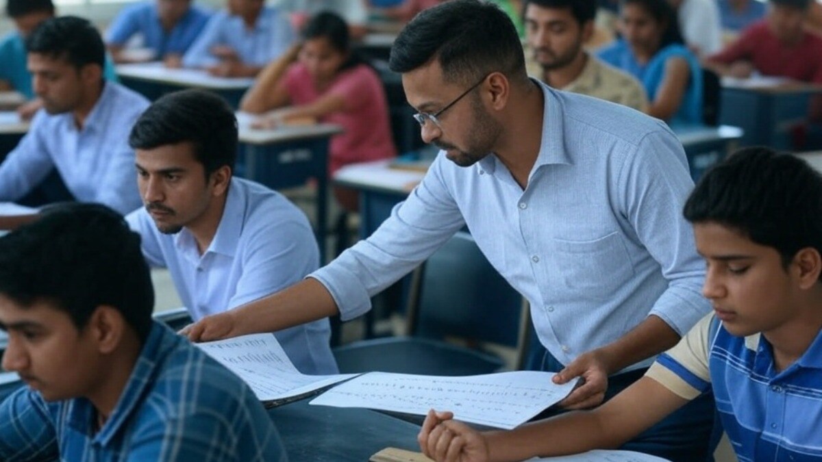आगरा के इस कॉलेज में परीक्षा के बीच एक-एक सवालों के जवाब दे रहे थे टीचर, क्लासरूम में खुलेआम नकल का देखें वीडियो AI generated: सांकेतिक तस्वीर