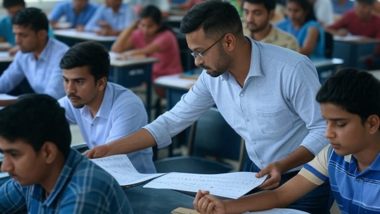 आगरा के इस कॉलेज में परीक्षा के बीच एक-एक सवालों के जवाब दे रहे थे टीचर, क्लासरूम में खुलेआम नकल का देखें वीडियो AI generated: सांकेतिक तस्वीर