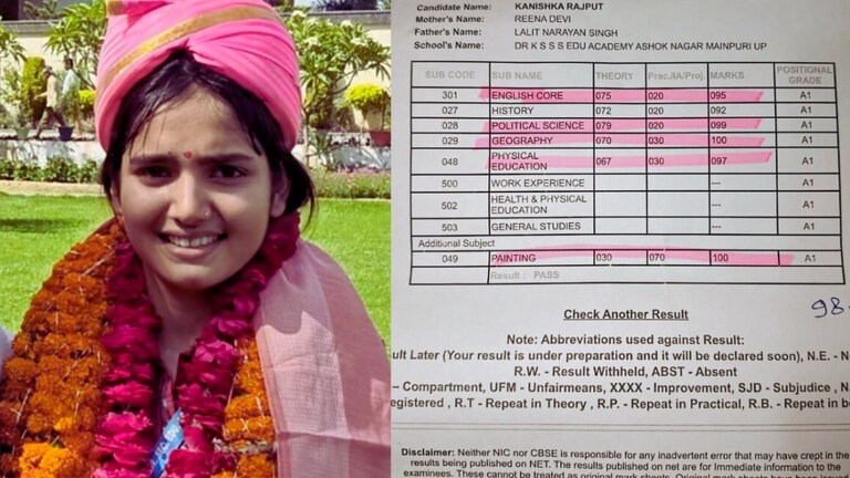 CBSE 12th Topper Kanishka Marksheet: मैनपुरी की कनिष्का ने 12वीं में किया टॉप, मार्कशीट और नंबर देख चौंक जाएंगे Kanishka Marksheet