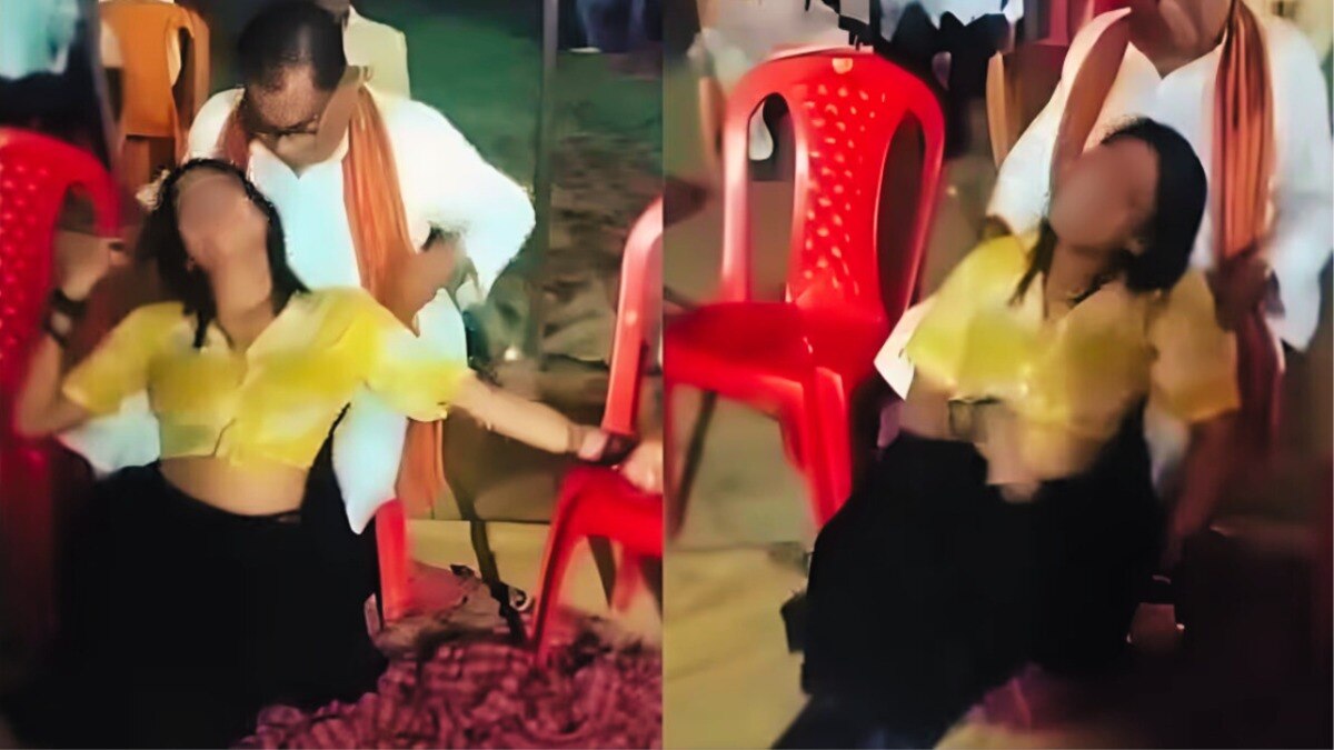 Babbar Singh Raghuvanshi, Babbar Singh Raghuvanshi video, Babbar Singh Raghuvanshi news, Ballia BJP neta viral video, , dancer kiss, Ballia BJP leader viral video, Ballia BJP, Ketki Singh, The Cooperative Sugar Mill Chairman