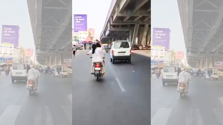 लखनऊ का शॉकिंग वीडियो! चलती बाइक पर लड़की ने लड़के को 20 सेकेंड में चप्पल से 14 बार पीटा Lucknow Viral News