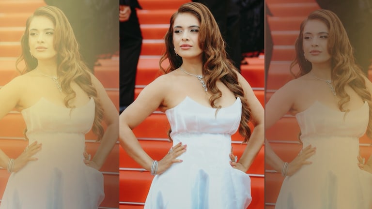 कान्स के दूसरे लुक में भोजपुरी एक्ट्रेस नेहा मलिक ने ढाया कहर, ऐश्वर्या राय की तरह दिया पोज Neha Malik in cannes